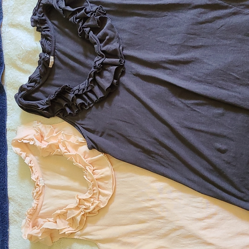 Pair of ruffled tanks